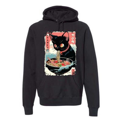 Cat Ramen Noodle Japanese Anime Manga Ramen Kawaii Cat Premium Hoodie