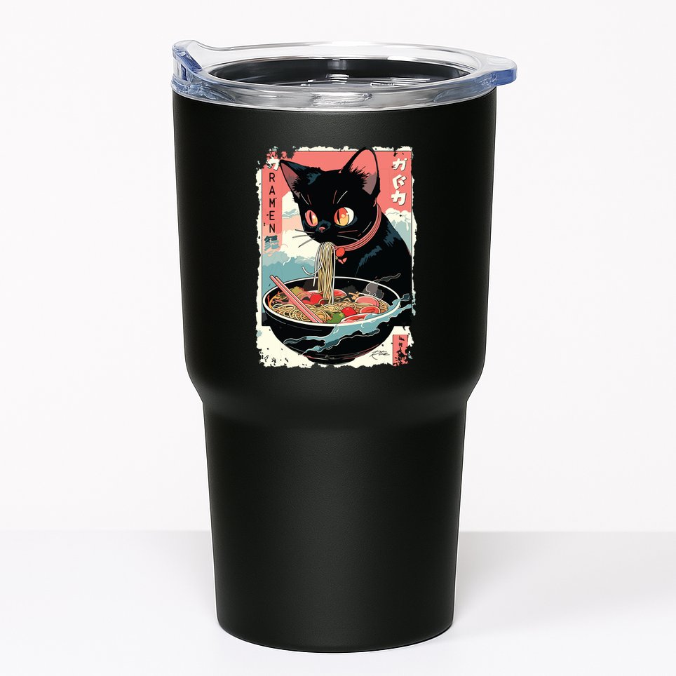 Cat Ramen Noodle Japanese Anime Manga Ramen Kawaii Cat Tumbler