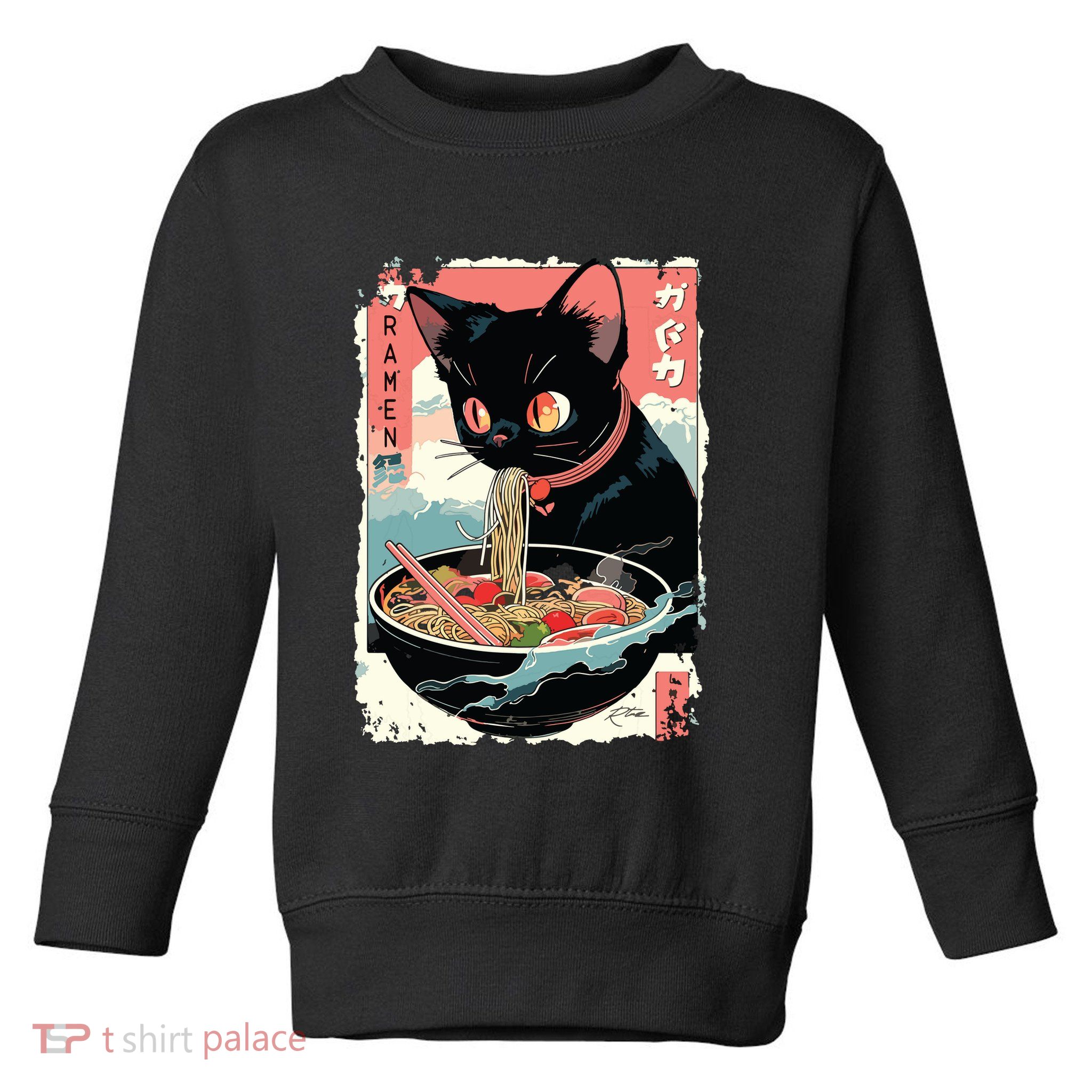 Cat Ramen Noodle Japanese Anime Manga Ramen Kawaii Cat Toddler Sweatshirt