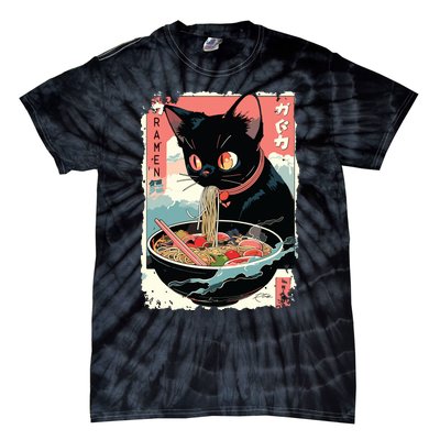 Cat Ramen Noodle Japanese Anime Manga Ramen Kawaii Cat Tie-Dye T-Shirt