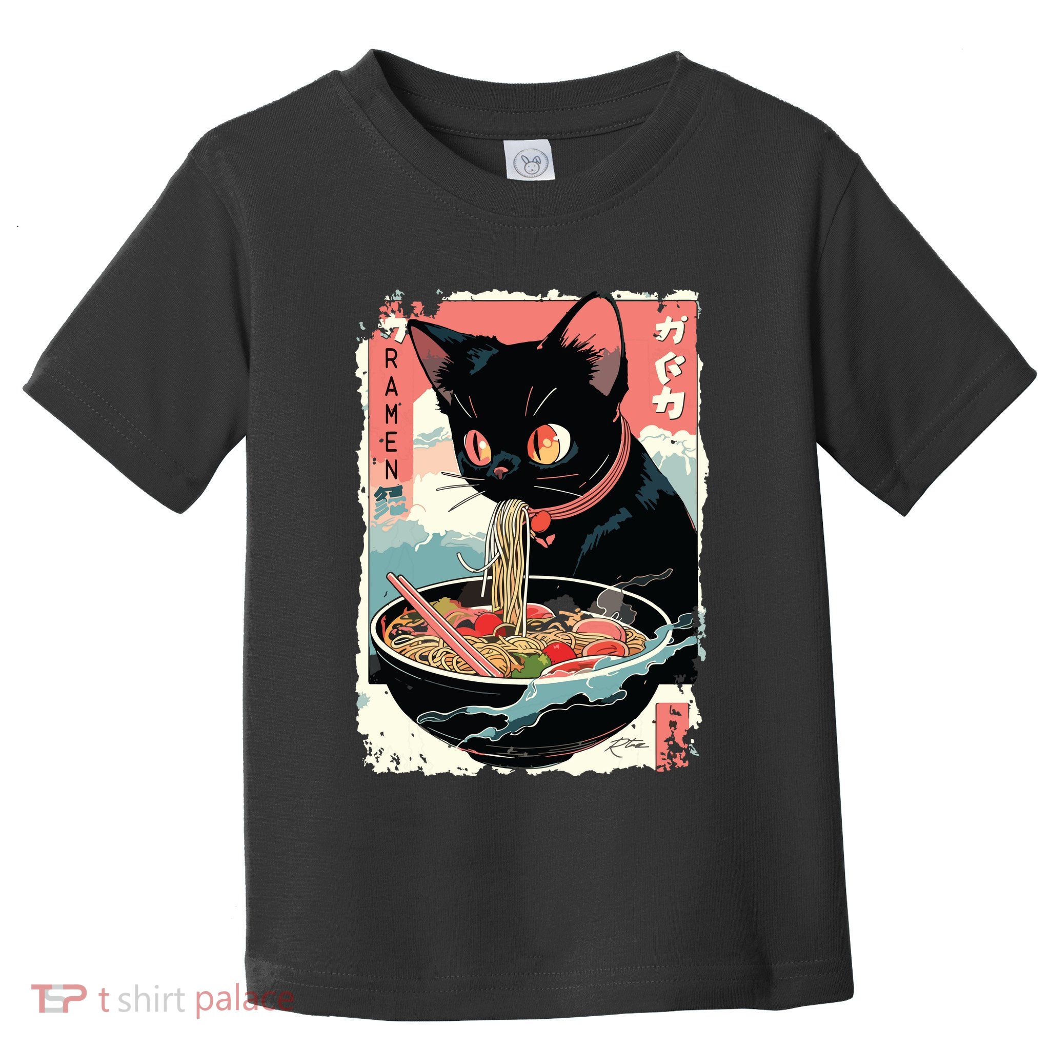 Cat Ramen Noodle Japanese Anime Manga Ramen Kawaii Cat Toddler T-Shirt