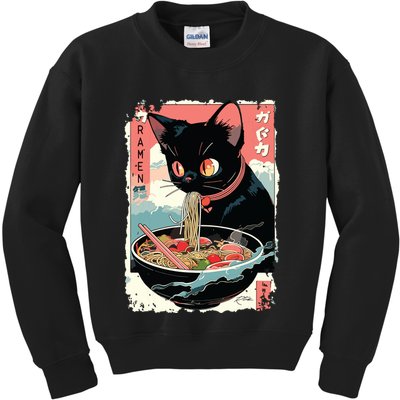Cat Ramen Noodle Japanese Anime Manga Ramen Kawaii Cat Kids Sweatshirt