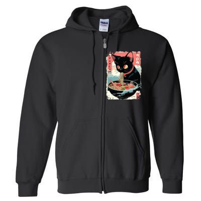 Cat Ramen Noodle Japanese Anime Manga Ramen Kawaii Cat Full Zip Hoodie