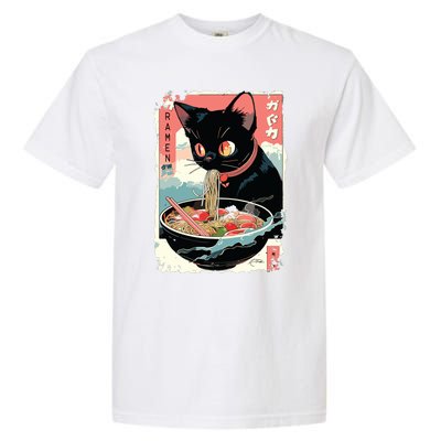 Cat Ramen Noodle Japanese Anime Manga Ramen Kawaii Cat Garment-Dyed Heavyweight T-Shirt