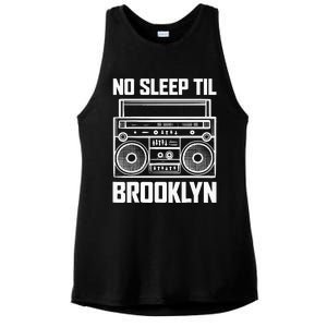 Cool Retro No Sleep Til Brooklyn Old School Portable Stereo Ladies PosiCharge Tri-Blend Wicking Tank