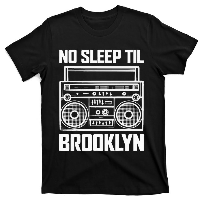 Cool Retro No Sleep Til Brooklyn Old School Portable Stereo T-Shirt