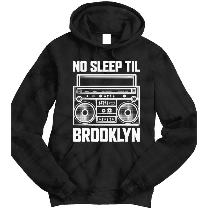 Cool Retro No Sleep Til Brooklyn Old School Portable Stereo Tie Dye Hoodie