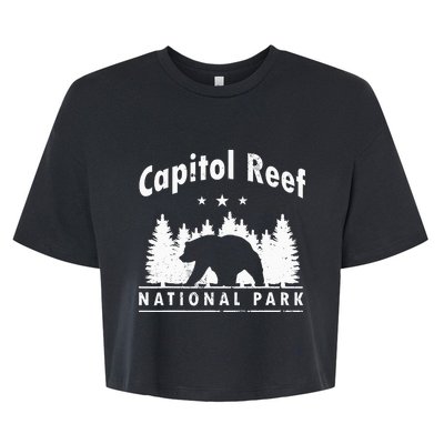 Capitol Reef National Park Bear Souvenir Us Park Bella+Canvas Jersey Crop Tee