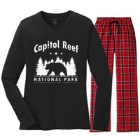 Capitol Reef National Park Bear Souvenir Us Park Women's Long Sleeve Flannel Pajama Set 