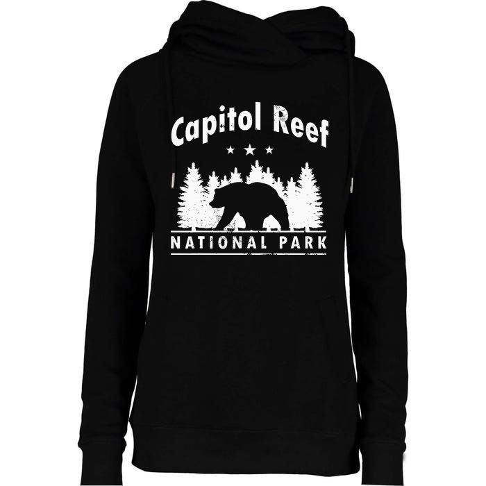 Capitol Reef National Park Bear Souvenir Us Park Womens Funnel Neck Pullover Hood