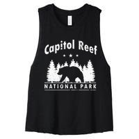 Capitol Reef National Park Bear Souvenir Us Park Women's Racerback Cropped Tank