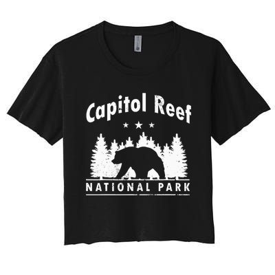 Capitol Reef National Park Bear Souvenir Us Park Women's Crop Top Tee