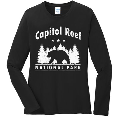 Capitol Reef National Park Bear Souvenir Us Park Ladies Long Sleeve Shirt