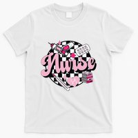 Checkered Retro Nurse School For Women Nursing Groovy Nurse T-Shirt