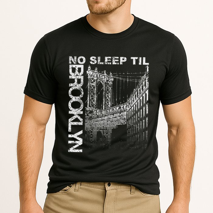 Cool Retro No Sleep Til Brooklyn Old School Portable Stereo Cooling Performance Crew T-Shirt