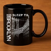 Cool Retro No Sleep Til Brooklyn Old School Portable Stereo 11oz C Handle Ceramic Mug