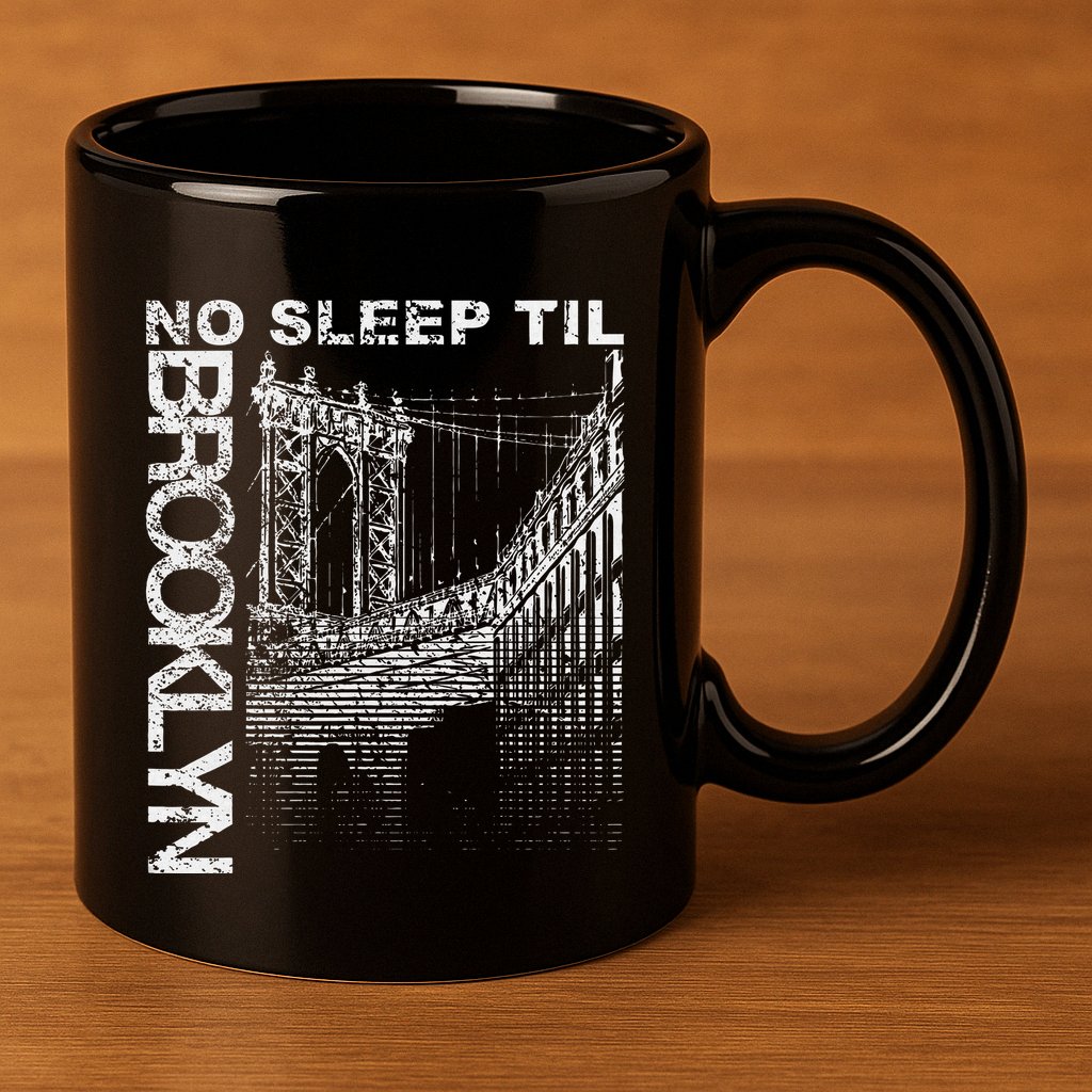 Cool Retro No Sleep Til Brooklyn Old School Portable Stereo 11oz C Handle Ceramic Mug