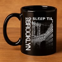 Cool Retro No Sleep Til Brooklyn Old School Portable Stereo 11oz C Handle Ceramic Mug