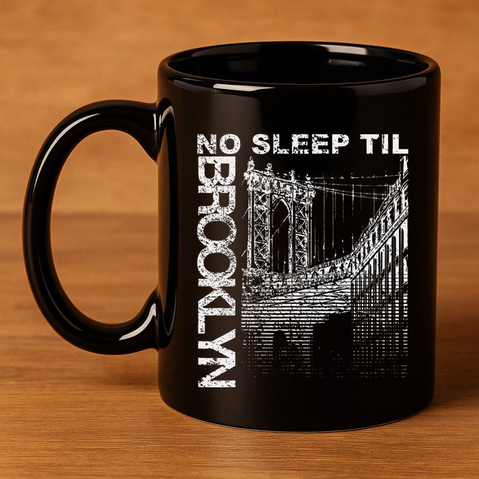 Cool Retro No Sleep Til Brooklyn Old School Portable Stereo 11oz C Handle Ceramic Mug