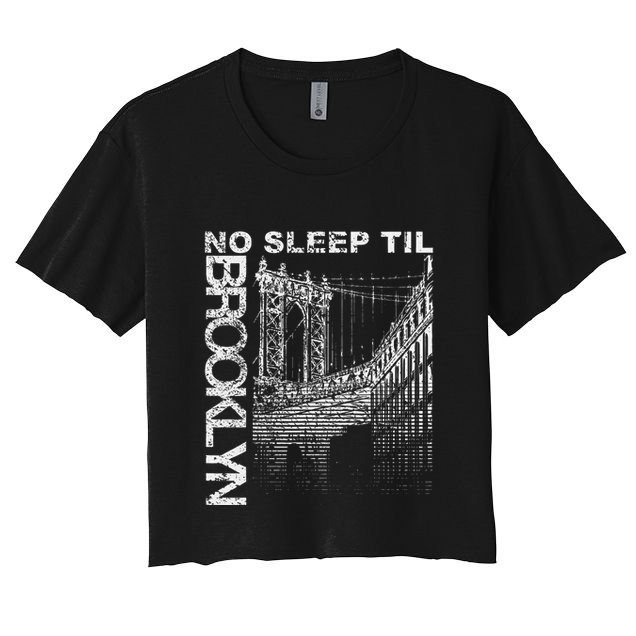 Cool Retro No Sleep Til Brooklyn Old School Portable Stereo Crop Top