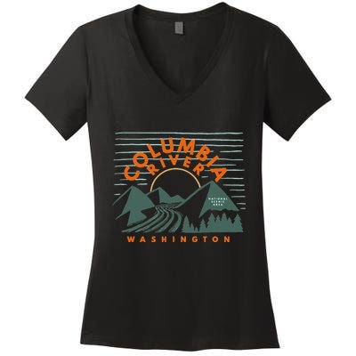 Columbia River National Scenic Area Washington Columbia Women's V-Neck T-Shirt