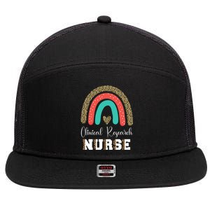 Clinical Research Nurse Leopard Nursing Graduation Gift 7 Panel Mesh Trucker Snapback Hat