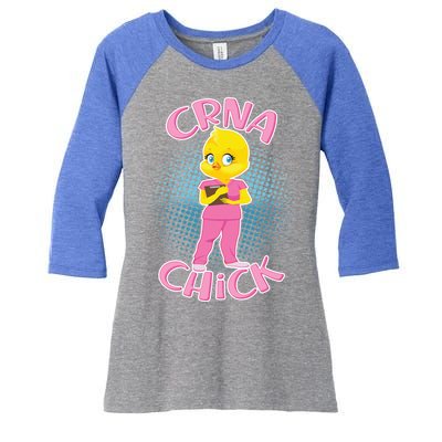 CRNA Chick Women's Tri-Blend 3/4-Sleeve Raglan Shirt