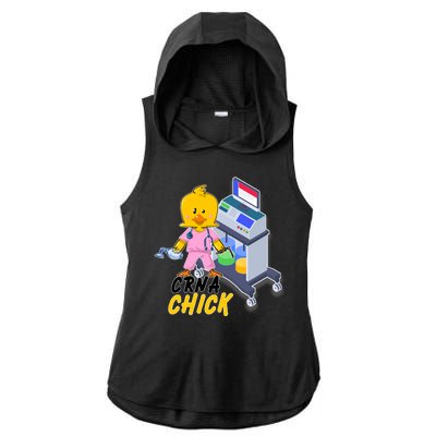 CRNA Chick Nurse Anesthetist Ladies PosiCharge Tri-Blend Wicking Draft Hoodie Tank