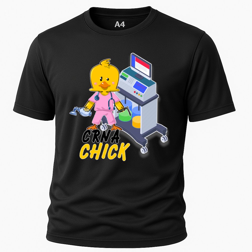 CRNA Chick Nurse Anesthetist Cooling Performance Crew T-Shirt