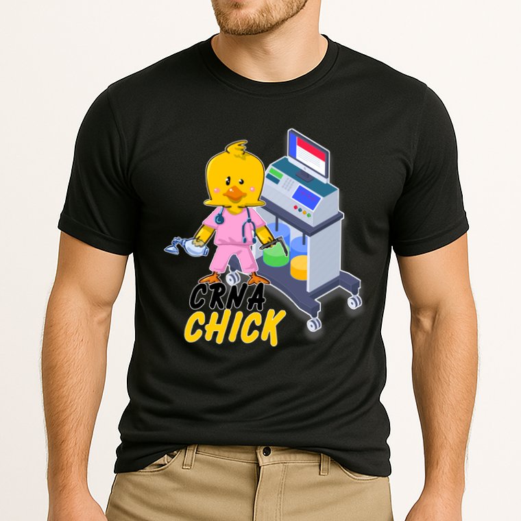 CRNA Chick Nurse Anesthetist Cooling Performance Crew T-Shirt
