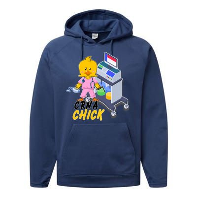 CRNA Chick Nurse Anesthetist Performance Fleece Hoodie