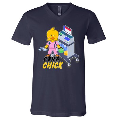 CRNA Chick Nurse Anesthetist V-Neck T-Shirt