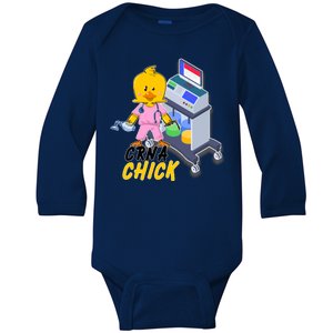 CRNA Chick Nurse Anesthetist Baby Long Sleeve Bodysuit