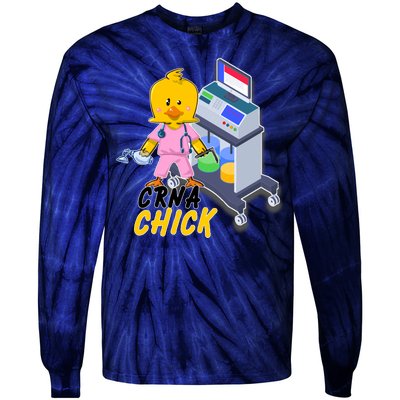 CRNA Chick Nurse Anesthetist Tie-Dye Long Sleeve Shirt