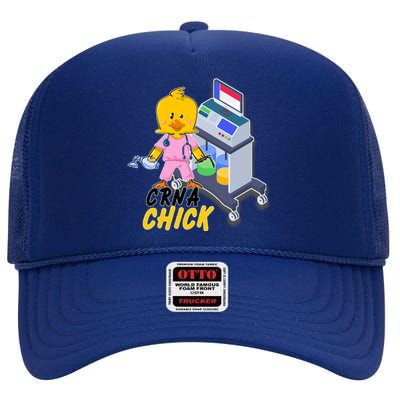 CRNA Chick Nurse Anesthetist High Crown Mesh Back Trucker Hat