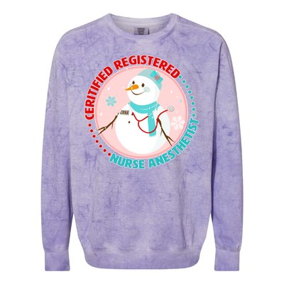 CRNA Snowlady Nurse Anesthetists Colorblast Crewneck Sweatshirt