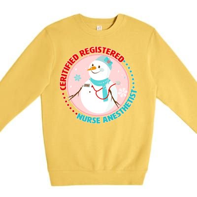 CRNA Snowlady Nurse Anesthetists Premium Crewneck Sweatshirt