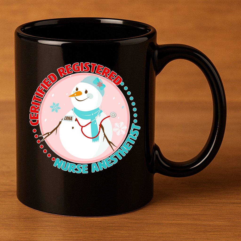 CRNA Snowlady Nurse Anesthetists 11oz C Handle Ceramic Mug