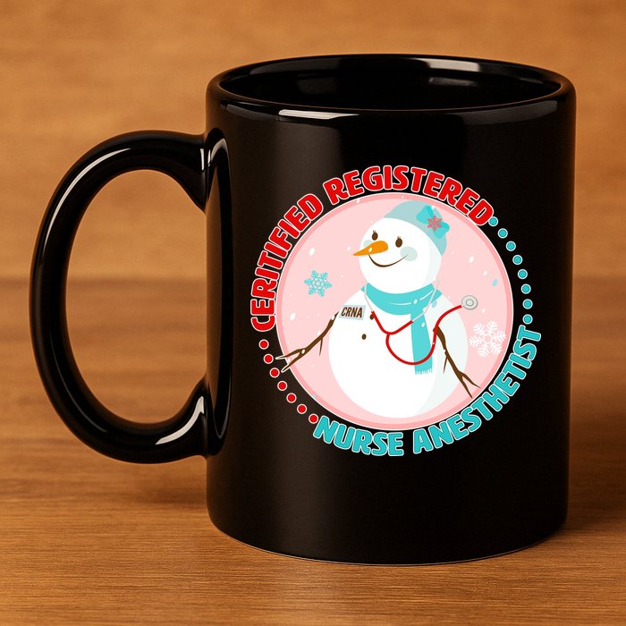 CRNA Snowlady Nurse Anesthetists 11oz C Handle Ceramic Mug