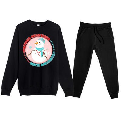 CRNA Snowlady Nurse Anesthetists Premium Crewneck Sweatsuit Set