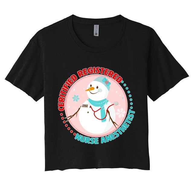 CRNA Snowlady Nurse Anesthetists Crop Top