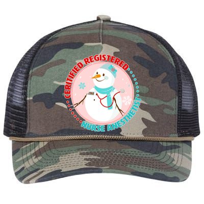 CRNA Snowlady Nurse Anesthetists Retro Rope Trucker Hat Cap