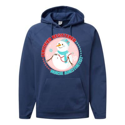 CRNA Snowlady Nurse Anesthetists Performance Fleece Hoodie