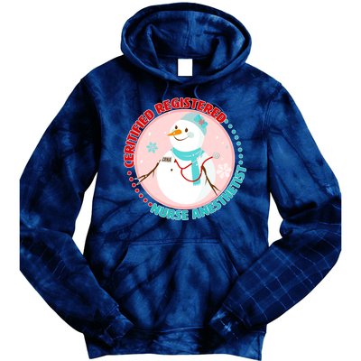 CRNA Snowlady Nurse Anesthetists Tie Dye Hoodie