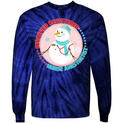 CRNA Snowlady Nurse Anesthetists Tie-Dye Long Sleeve Shirt