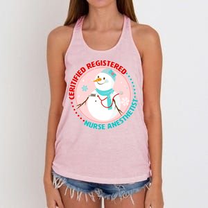 CRNA Snowlady Nurse Anesthetists Women's Knotted Racerback Tank