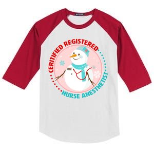 CRNA Snowlady Nurse Anesthetists Kids Colorblock Raglan Jersey