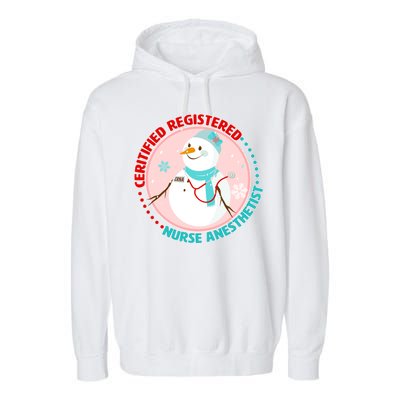 CRNA Snowlady Nurse Anesthetists Garment-Dyed Fleece Hoodie