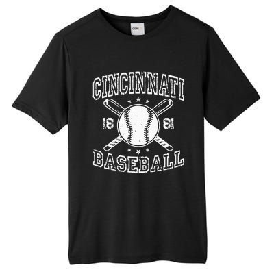 Cincinnati Retro Ohio Vintage Baseball Pride US State Tall Fusion ChromaSoft Performance T-Shirt