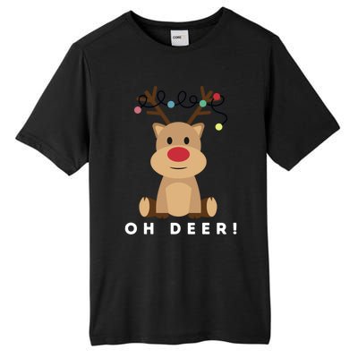 Christmas Reindeer Oh Deer Christmas Lights Gift Tall Fusion ChromaSoft Performance T-Shirt